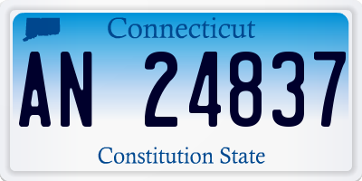 CT license plate AN24837