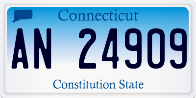 CT license plate AN24909