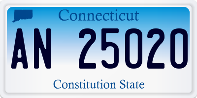 CT license plate AN25020