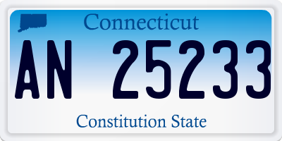 CT license plate AN25233