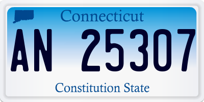 CT license plate AN25307
