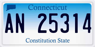 CT license plate AN25314