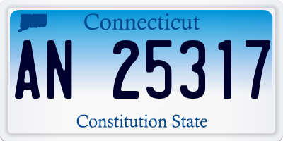 CT license plate AN25317