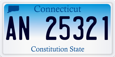 CT license plate AN25321