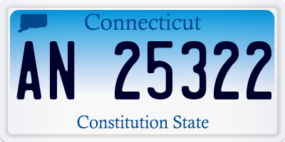 CT license plate AN25322
