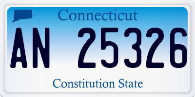 CT license plate AN25326