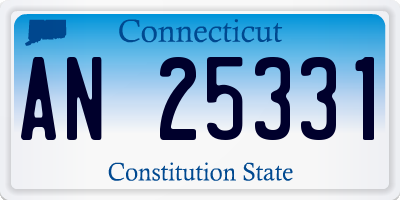 CT license plate AN25331