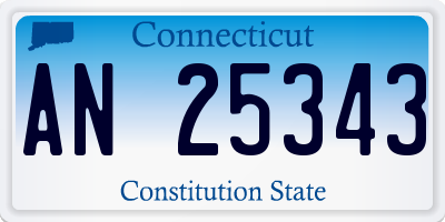 CT license plate AN25343