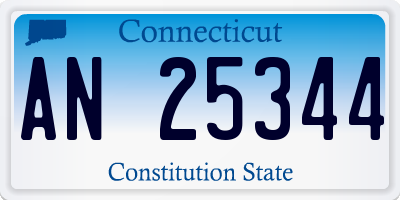 CT license plate AN25344