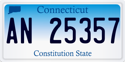 CT license plate AN25357