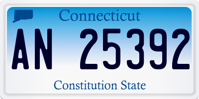 CT license plate AN25392