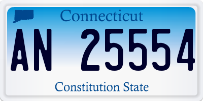 CT license plate AN25554