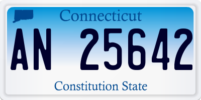 CT license plate AN25642