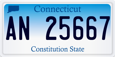 CT license plate AN25667