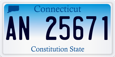 CT license plate AN25671