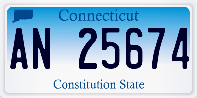 CT license plate AN25674