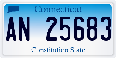 CT license plate AN25683