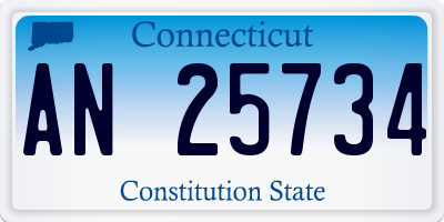 CT license plate AN25734