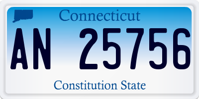 CT license plate AN25756