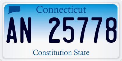 CT license plate AN25778