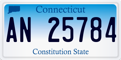 CT license plate AN25784