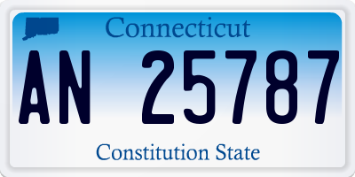 CT license plate AN25787