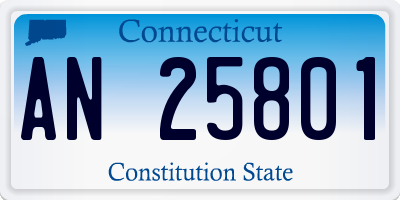 CT license plate AN25801
