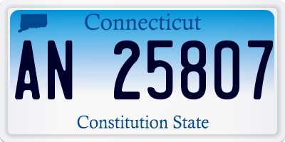 CT license plate AN25807