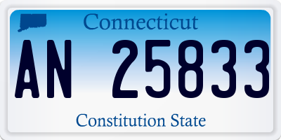 CT license plate AN25833