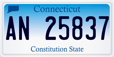 CT license plate AN25837