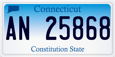CT license plate AN25868