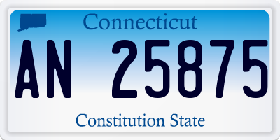 CT license plate AN25875
