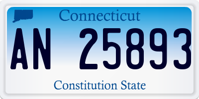 CT license plate AN25893