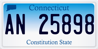 CT license plate AN25898