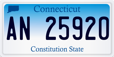 CT license plate AN25920