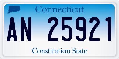 CT license plate AN25921