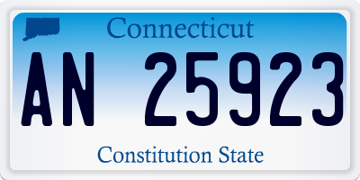 CT license plate AN25923