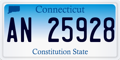 CT license plate AN25928