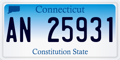 CT license plate AN25931