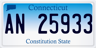 CT license plate AN25933