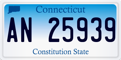 CT license plate AN25939