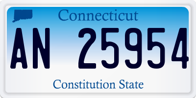 CT license plate AN25954