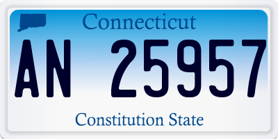 CT license plate AN25957
