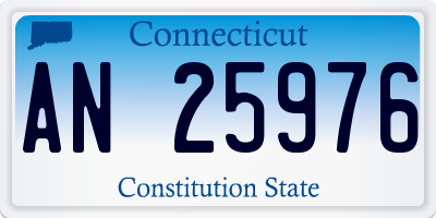 CT license plate AN25976