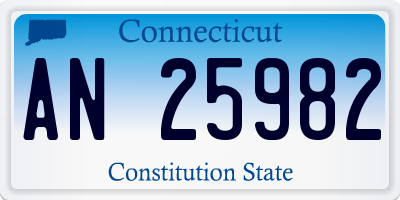 CT license plate AN25982