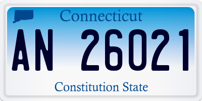 CT license plate AN26021