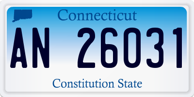 CT license plate AN26031