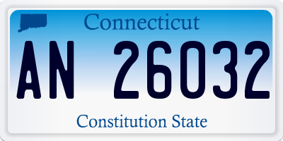 CT license plate AN26032