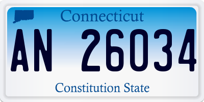 CT license plate AN26034