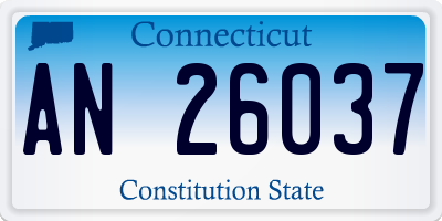 CT license plate AN26037